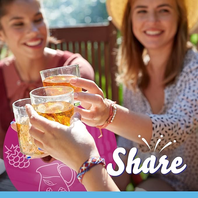 Crystal Light Raspberry Iced Tea Naturally Flavored Powdered Drink Mix, 72 ct Pack, 12 Canisters of 6 Pitcher Packets