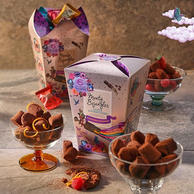 Monty Bojangles Taste Adventure Cocoa Dusted Truffles Gift Box (7.9oz) - 6 Flavors, Luxury Chocolates, Award Winning Truffles, Beautiful Gift Box, Perfect Chocolate Gift