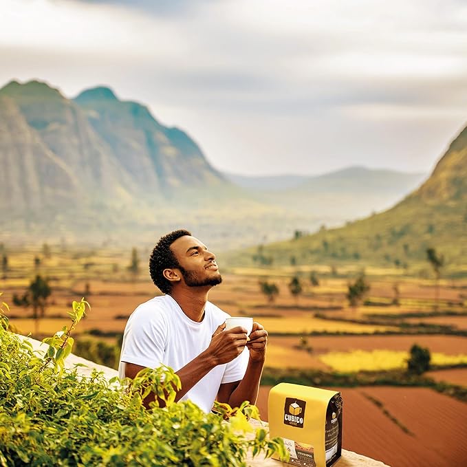 Ethiopian Yirgacheffe Coffee, Whole Bean Coffee, Premium Ethiopia Yirgacheffe Single Origin Fresh Roasted Coffee Beans | Cubico Coffee | 12 Ounce Bag