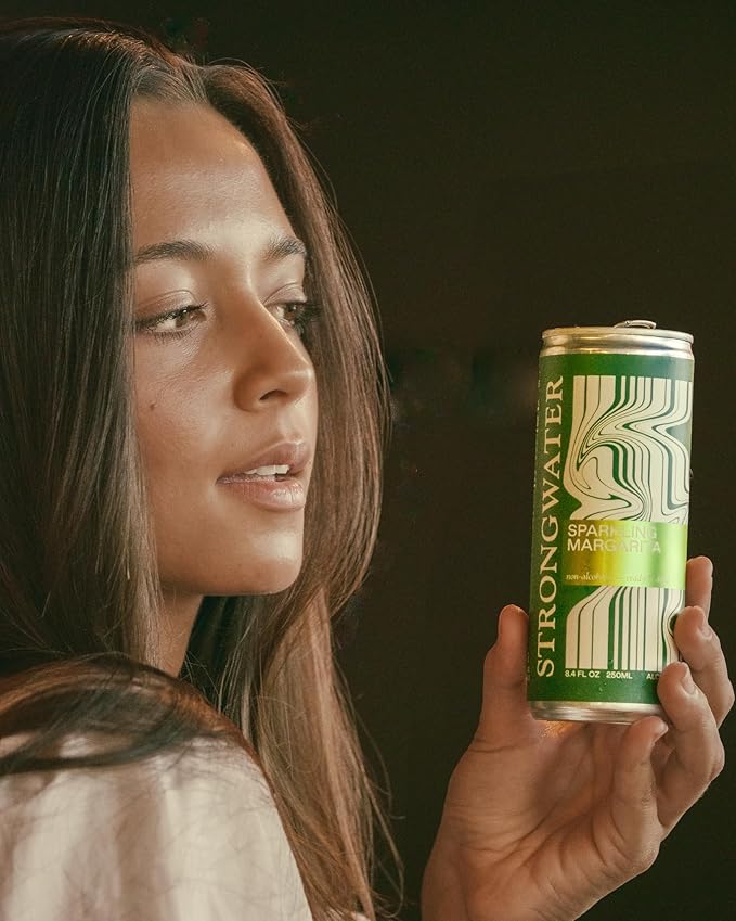 Strongwater Sparkling Non Alcoholic Margarita to Go - 12 Pack Cans (8.4 Fl Oz Each) Virgin Margarita Mocktail Mix - Ready to Drink Nonalcoholic Cocktail with Lime Juice, Agave & Nothing Artificial