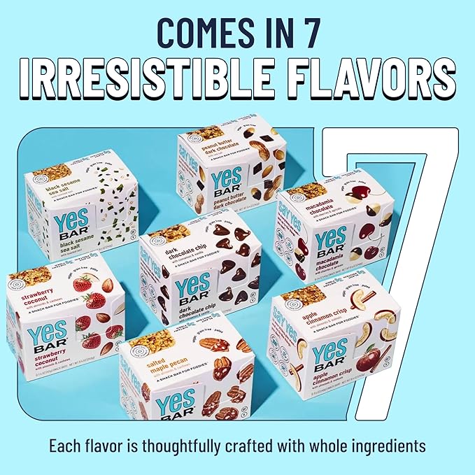 The YES Bar – Strawberry Coconut – Plant Based Protein, Decadent Snack Bar – Vegan, Paleo, Gluten Free, Dairy Free, Low Sugar, Healthy Snack, Breakfast, Low Carb, Keto Friendly (Pack of 6)