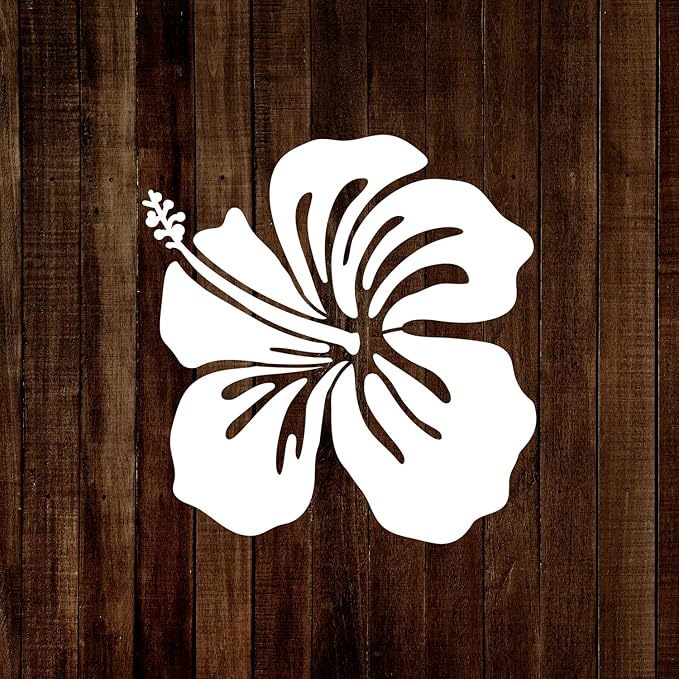MAGJUCHE Hibiscus Stencil 12 Inches, Reusable Spring Flower Stencil for Painting DIY Crafts Decor