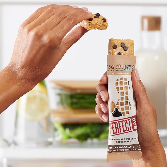 Perfect Bar, Dark Chocolate Chip Peanut Butter Protein Bar, High Protein, Organic, Gluten Free, Soy Free, Non GMO, No Sugar Alcohols, 2.3 Ounce Bar, 10 Count (Pack of 2)