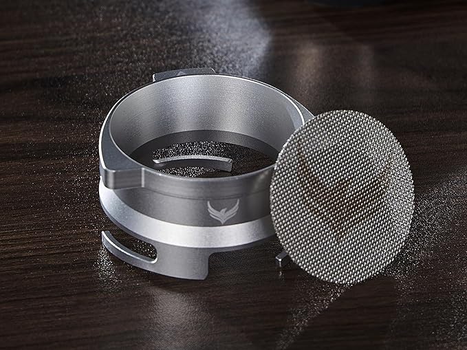 54mm Dosing Funnel Espresso Puck Screen Set KNODOS Grinder Trigger Portafilter Funnel and Filter Compatible with Breville 54mm Portafilters