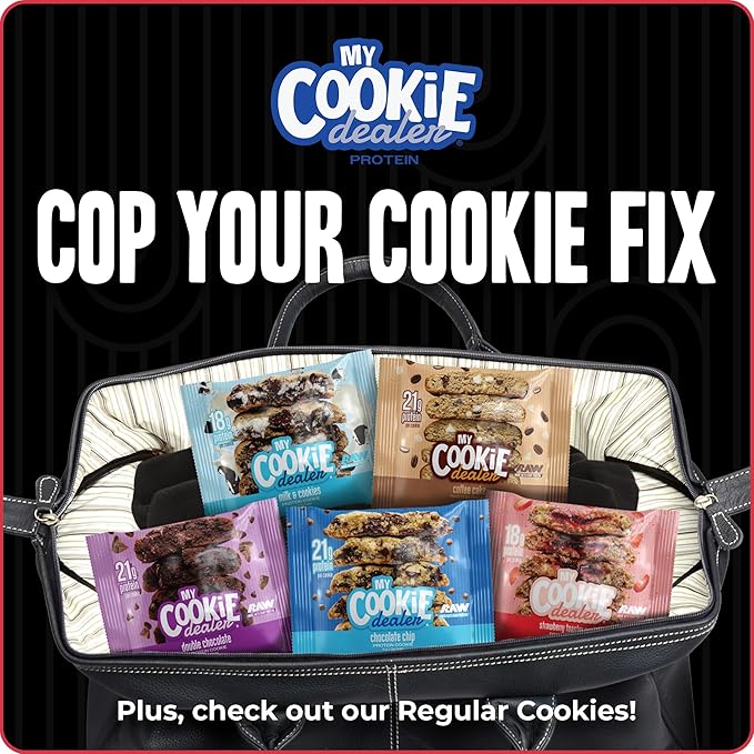 My Cookie Dealer Protein Cookies, Chocolate Candy Ganache (4oz, Pack of 3) - 18g Protein per Cookie - Individually Wrapped Workout Snacks for On-The-Go Travel