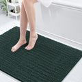 Arotive Luxury Chenille Bathroom Rug Mat, Extra Soft Thick Absorbent Shaggy Bath Rugs, Non-Slip Machine Wash Dry, Plush Bath Mats for Bathroom, Shower and Tub, 47x32, Dark Green