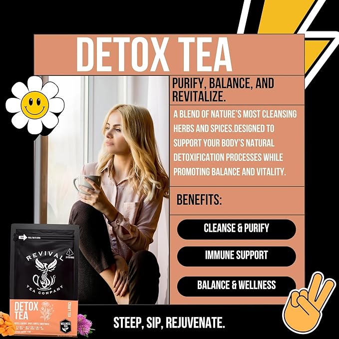 Revival Tea Company Herbal Tea - Hand Blended Craft Bold Flavor | Loose Leaf or Tea Bags | Organic and Caffeine Free (Loose Leaf, Detox Tea)