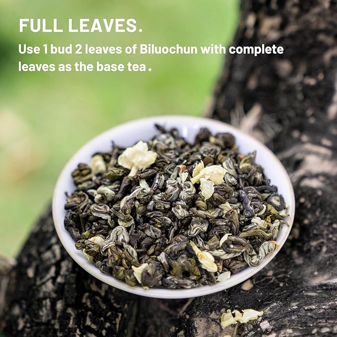 iTeaworld Authentic Triple-Scented Jasmine Green Tea, Subtle Floral Aroma, 2025 New Chinese Loose Leaf Tea, Low Caffeine, Sweet After Taste, Entry-level Jasmine Tea- 1 Pack (3.5oz)