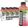BODYARMOR Flash I.V. Electrolyte Beverage, Strawberry Kiwi, Hydration Drink with Coconut Water For Rapid Rehydration, Post Workout Recovery, 20 Fl Oz (Pack of 12)