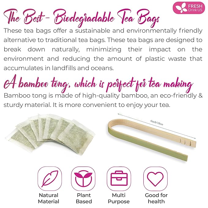 FreshDrinkUS, Premium Red Clover Herbal Tea– 35 Tea Bags – Pure – Naturally Smooth & Mild Flavor – Premium Quality, Eco-Conscious Packaging. Caffeine-Free. Gluten Free. Vegan