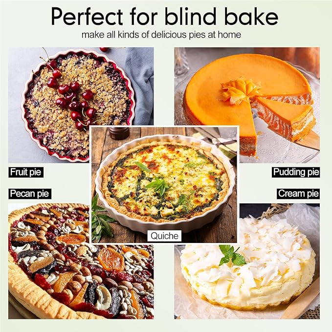 1 Pack Light Green 2 lb Pie Weights for Baking Crust Ceramic Weights Blind Baking Beads with 50 Pcs Disposable Parchment Paper Pie Liner Fit 8,9,10 Inch Dish