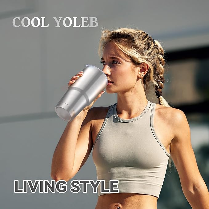 30 oz Tumbler with Lid Stainless Steel Tumblers Bulk Vacuum Insulated Cup Reusable Powder Coated Travel Mug Double Wall Leak Proof Cups Keep Cold Drinks for 12 Hours Stainless, Set of 12