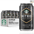 Starbucks Nitro Cold Brew Coffee, Black Unsweetened, 9.6 fl oz Cans (8 Pack), Iced Coffee, Cold Brew Coffee, Coffee Drink