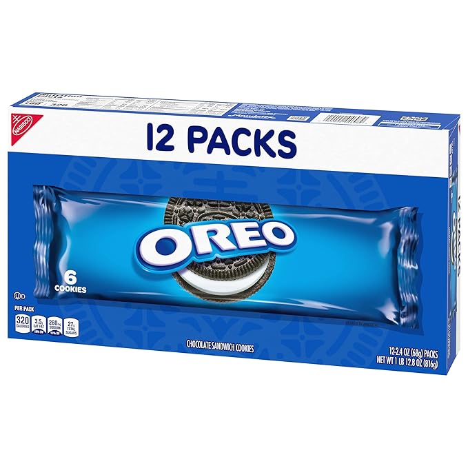 OREO Chocolate Sandwich Cookies, School Lunch Box Snacks, 2.4 Ounce (Pack of 12)