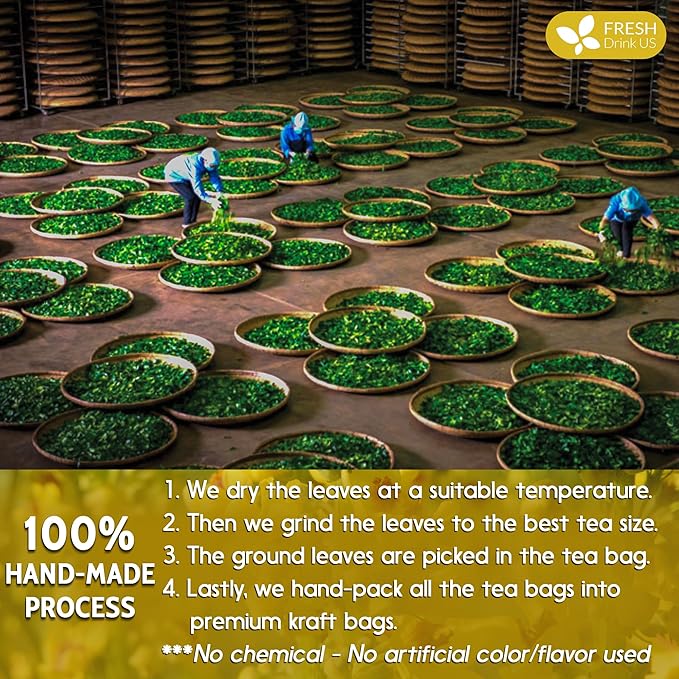 FreshDrinkUS, Premium 35 Mullein Leaf Tea Bags For Lung, 100% Natural & Pure from Mullein Leaves. Loose Leaf Mullein Herbal Tea. Made with Natural Material Tea Bags. No Sugar, No Caffeine, No Gluten, Vegan.