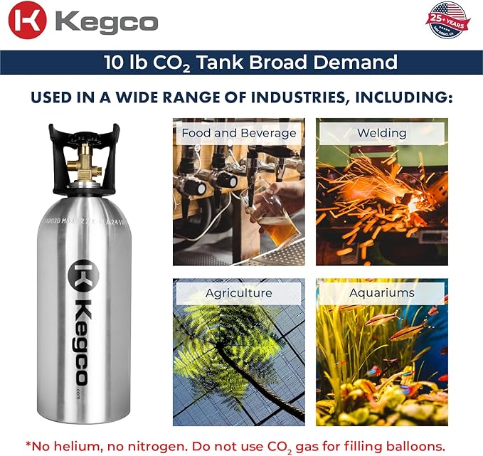 Kegco 10 lb. Aluminum Tank Co2 Cylinder