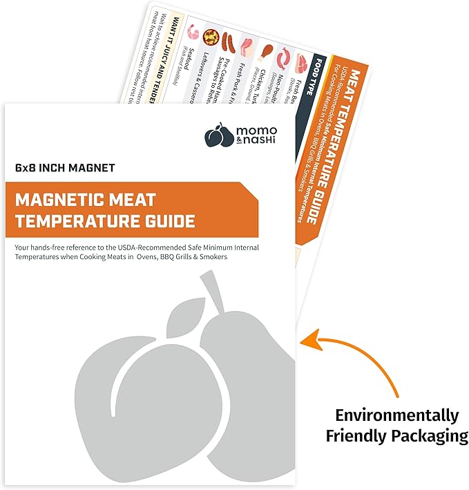Meat Temperature Chart Magnet - Grilling Accessories - Chicken, Turkey, Beef, Steak, Pork Cooking Temperature Chart BBQ Grill Guide Meat Doneness Chart - Internal Meat Temps - Grilling Gifts for Men
