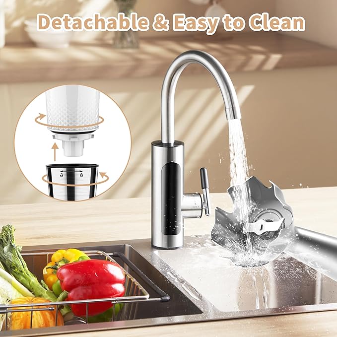 Cordless Immersion Blender: 4-in-1 Rechargeable Electric Hand Blender, 21-Speeds & 3-Angle Adjustable with 700ml Chopper, 700ml Beaker, Egg Whisk and Beater for Smoothies, Soup, Baby Food (White)