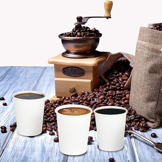 Turbo Bee Disposable Paper Coffee Cups 16oz, 210 Pack White Paper Cups,Disposable Hot Drinking Cups