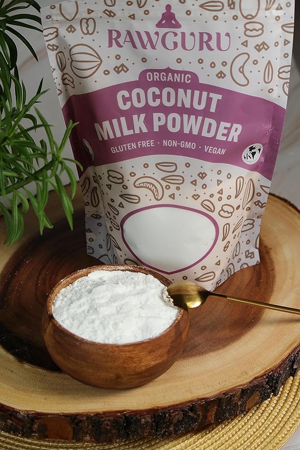 RawGuru Organic Coconut Milk Powder - Vegan & Nutrient-Dense Powder with Iron & Potassium - Rich & Creamy Organic Milk for Drinking or Baking - 16 oz, Pack of 1