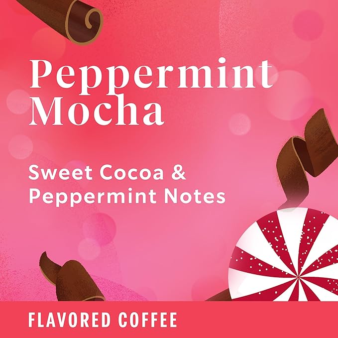 Starbucks K-Cup Coffee Pods, Peppermint Mocha Naturally Flavored Coffee for Keurig Brewers, 100% Arabica, Limited Holiday Edition, 6 Boxes (60 Pods Total)