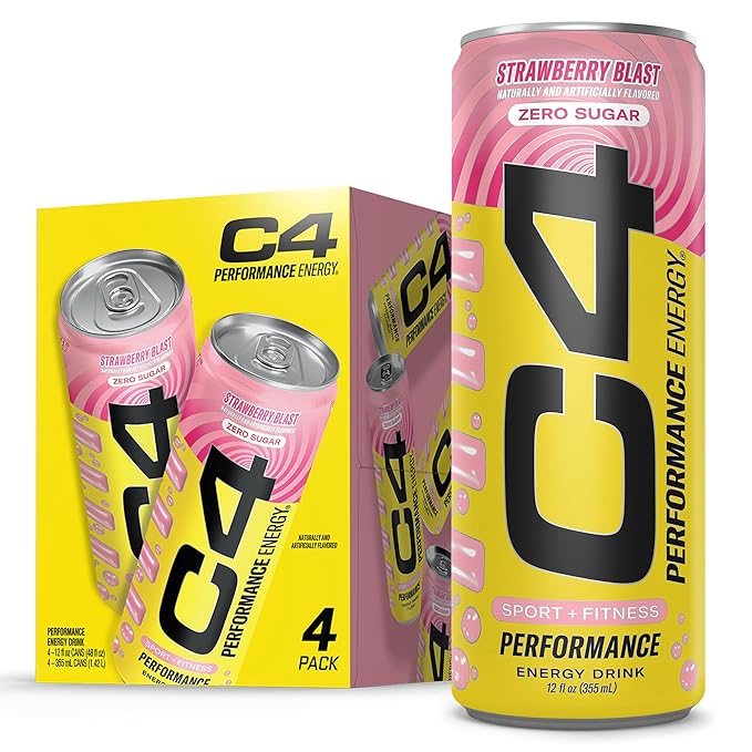 C4 Performance Energy Carbonated 12oz 4pk Strawberry Blast