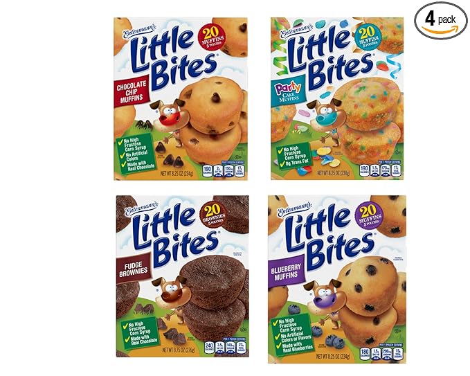 Entenmann's Little Bites Mini Muffins Variety Pack | 4 pack (20 pouches total)