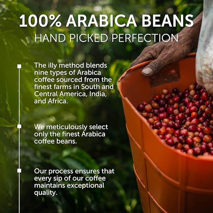 Illy Whole Bean Coffee, Costa Rica Medium Roast - Notes of Caramel, Chocolate, and Vanilla - 100% Arabica - Whole Beans - Pressurized Packaging Sealed for Freshness - 8.8oz can (Pack of 6)