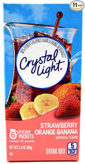 Crystal Light Strawberry Orange Banana Drink Mix, 12-Quart 2.4-Ounce Canister (Pack of 11)