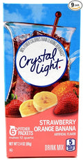 Crystal Light Strawberry Orange Banana Drink Mix, 12-Quart 2.4-Ounce Box (Pack of 9)