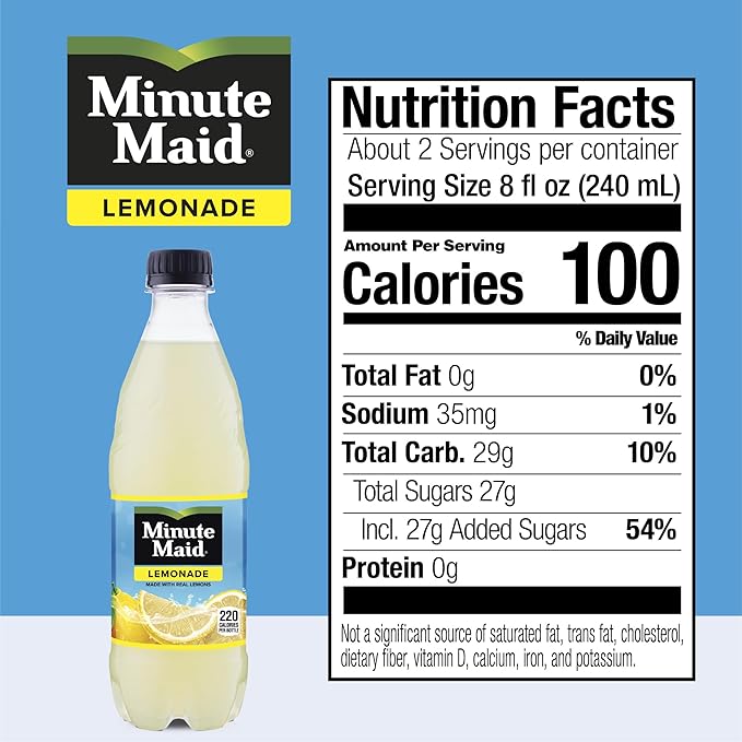 Minute Maid Lemonade Made w/Real Lemons, 16.9 fl oz, 6 Pack