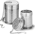 2 Pack Tea Infuser, Tea Strainers for Loose Tea Mesh Stainless Tea Strainer Loose Leaf Tea Steeper Tea Diffuser with Tea Basket and Lid for Black Tea, Spices and Seasonings