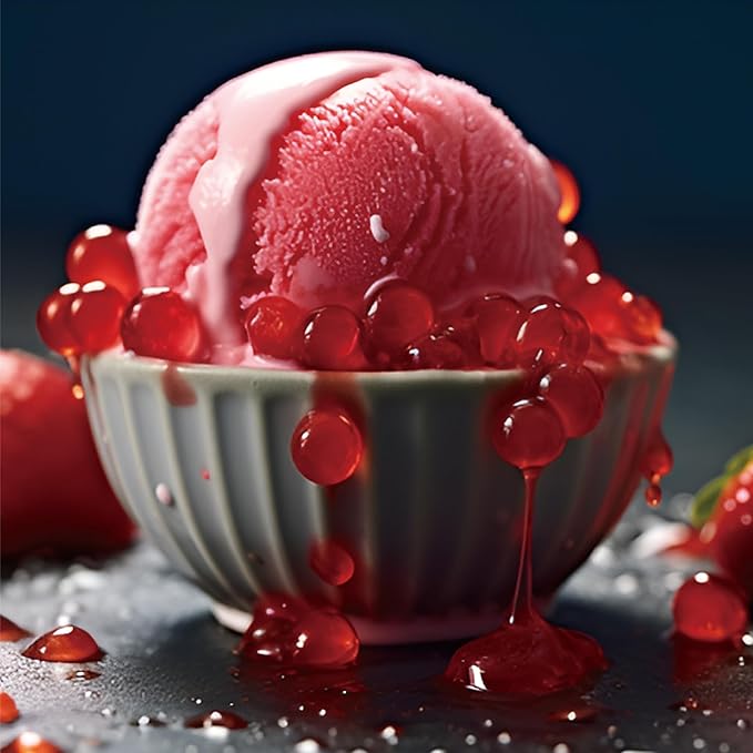 J WAY Bursting Popping Strawberry Boba Pearls, Strawberry Syrup, Non-Dairy, Fat-Free Popping Tapioca Boba for Beverages, Sweets, Ice Cream (2LB, 1 Pack)