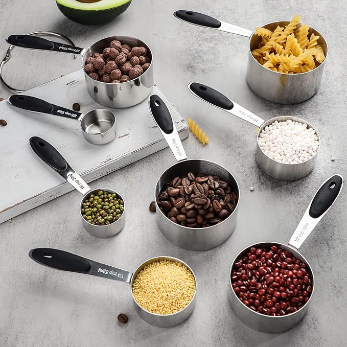 Measuring Cups Set of 8 Stainless Steel Measuring Cups for Dry and Liquid Ingredients