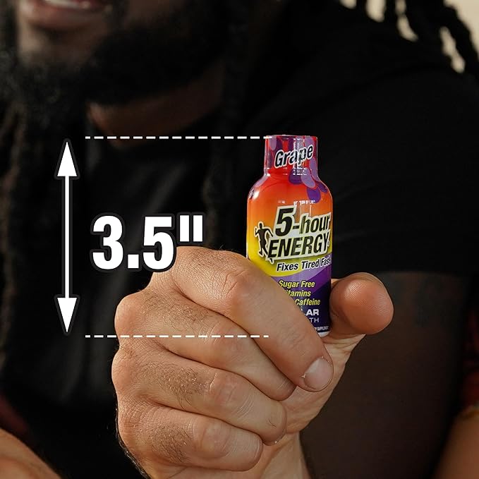 5-hour ENERGY Regular Strength Energy Shot, Grape Flavor (1.93 oz., 24 Count) Zero Calories & Sugar-Free 200 mg Caffeinated Energy Shot, Amino Acids & B Vitamins, Dietary Supplements