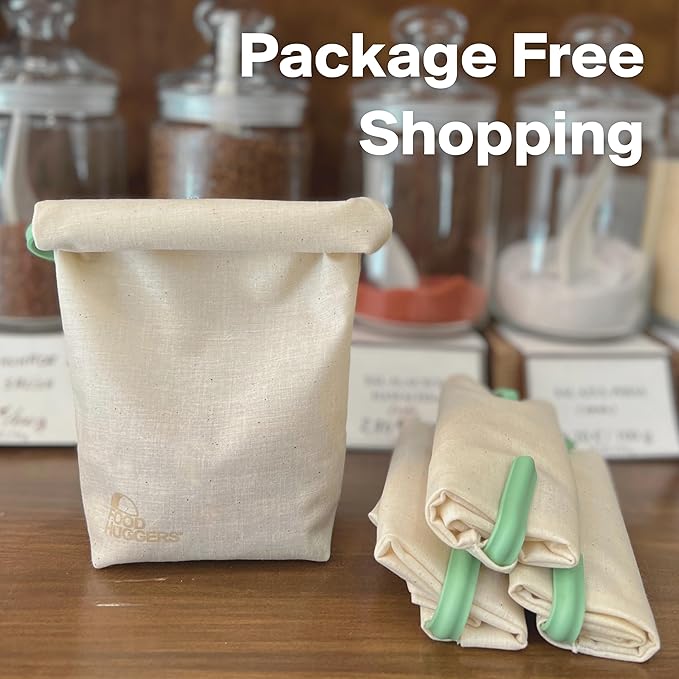 Food Huggers Sustainable Coffee Storage| Bulk Bean Bag | Eco-Friendly, Zero-Waste | BPA-Free, Dishwasher Safe Silicone | Ideal for Groceries, Food | Reusable, Large (1pc)