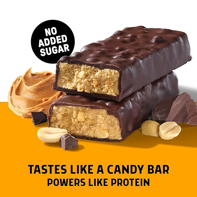 JUNKLESS Protein Bars - Chocolate Peanut Butter - 15g Protein, No Added Sugar, Gluten Free, High Fiber, Delicious Taste and Texture, Satisfying, Healthy Snack for Energy - 12 Bars