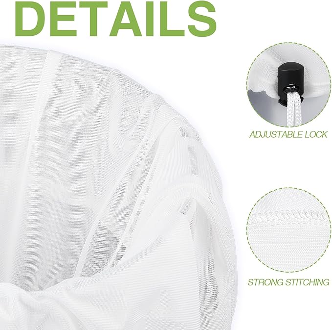 Chumia 10 Pack Brew Bags Reusable Extra Large 26 x 22'' Fine Mesh Strainer Cold Brew Filters Drawstring Cheese Cloth Straining Bags Wine Making Supplies for Fruit Cider Beer