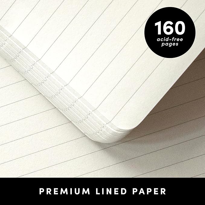 PAPERAGE Lined Journal Notebook, (Lavender), 160 Pages, Medium 5.6 in x 8 in - 100 GSM Thick Paper – Hardcover Journaling Notebook for Work, School & Note Taking