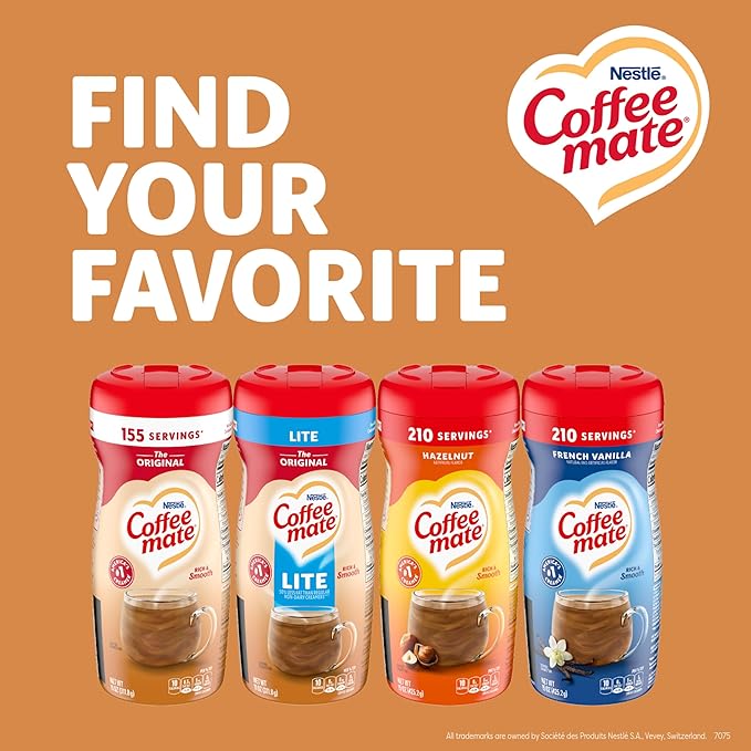 Nestle Coffee mate Coffee Creamer, Original Lite, Non Dairy Powder Creamer, 11 oz (Pack of 12)