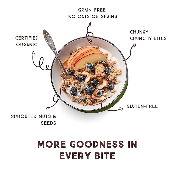 Lark Ellen Farm Vanilla Cinnamon, Cacao Cherry, Berrylicious Grain Free Granola Clusters, Crunchy Gluten Free Bites for a Healthy Snack, Healthy Breakfast, Cereal or Yogurt 8 oz - 3 Count