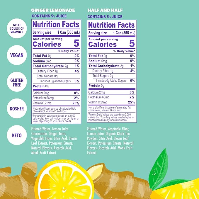 Swoon Lemonade Variety Pack - Low Carb, Paleo-Friendly, Gluten-Free Keto Drink - Zero Sugar Drinks Made with 100% Natural Lemon Juice Concentrate & Sweetened by Monk Fruit, 12 Fl oz (Pack of 12)