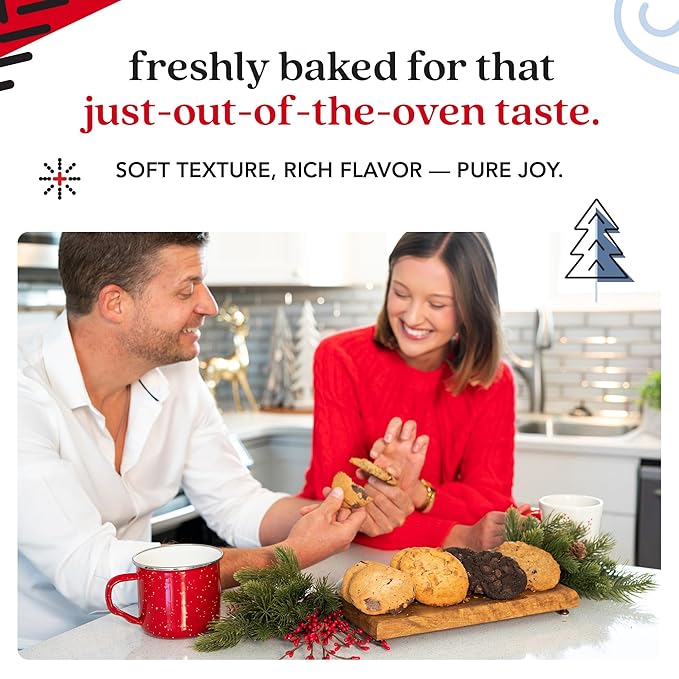 David’s Cookies Winter Wonderland Assorted Christmas Cookies Tin - Delicious Chocolate Chunk & Oatmeal Raisin Cookies - Fresh-baked and Homemade Cookies - Gourmet Holiday Food Gift Basket for Everyone