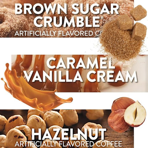 30-count K-Cup portion packs for Keurig K-Cup Brewers Variety with Green Mountain Flavors Caramel Vanilla Cream, Hazelnut, and Brown Sugar Crumble Packaged by Brightest Place
