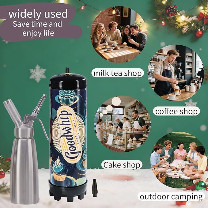2.2L 1364G Whipped Cream Charger(1 Pack), Fits with Any Standard Dispensers Food Grade Original Flavor