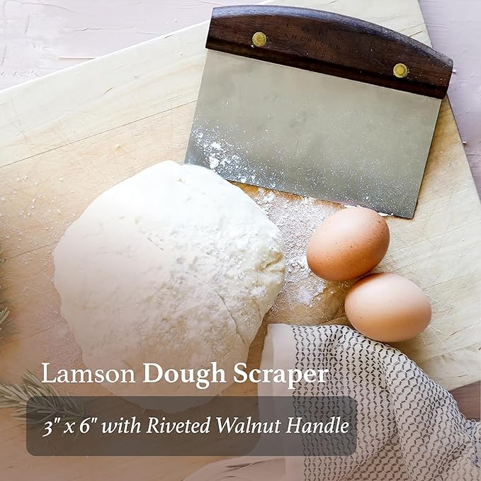 Lamson 3" x 6" Dough (Bench) Scraper with Walnut Handle