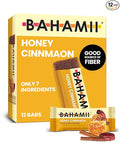 Bahamii Snack Bars, Made with Dates & Nuts, Healthy Snacks, Gluten Free, Good Source of Fiber, Only 7 Ingredients, For Kids & Adults, No Artificial Sweeteners, Dairy Free, 12 Pack, Honey Cinnamon