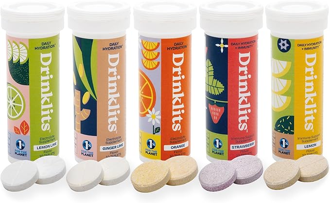 Drinklits Flavor Sampler Pack – 5 Flavors, 50 Total Servings – Electrolyte Hydration Tablets