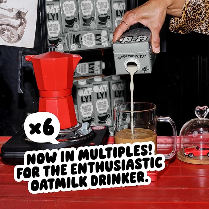 Oatly Barista Edition Oat Milk - Crafted for Coffee | Dairy-Free, Plant-Based, Shelf-Stable Milk that makes Perfect Foam (32 oz, 6-pack)