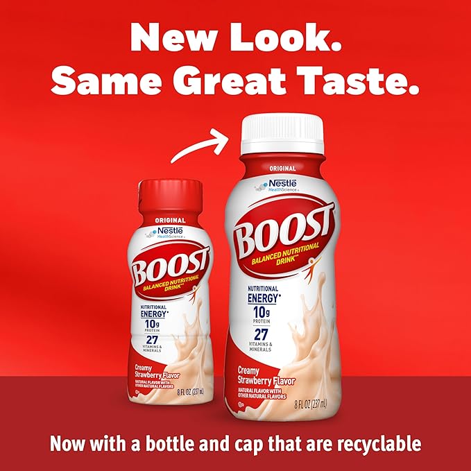 BOOST Original Ready to Drink Nutritional Drink, Creamy Strawberry, 8 fl oz (Pack of 24)
